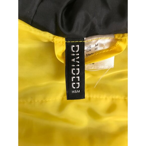 Divided H&M Jacket Womens M Color Block Yellow Black Full Zip Hooded - Picture 5 of 8